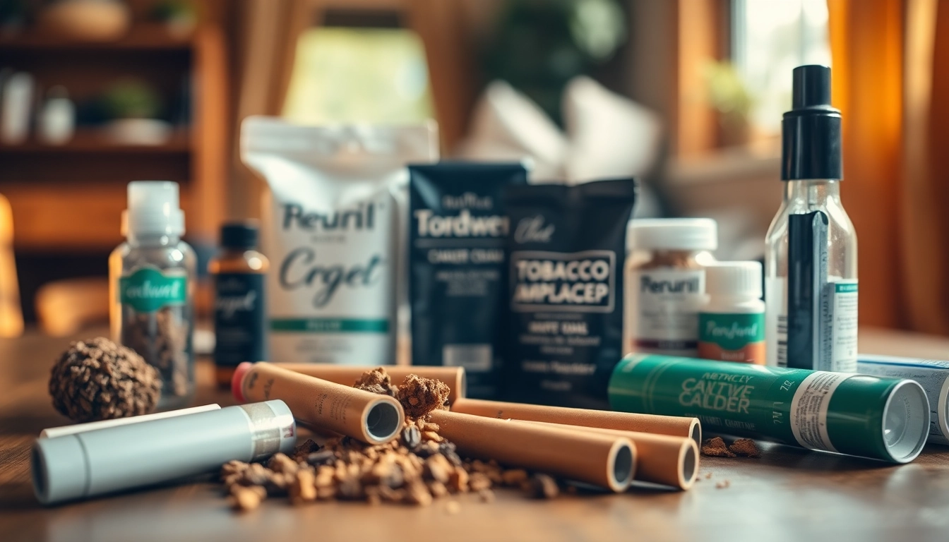 Tobacco Replacement options displayed beautifully on a wooden table, offering healthy alternatives.