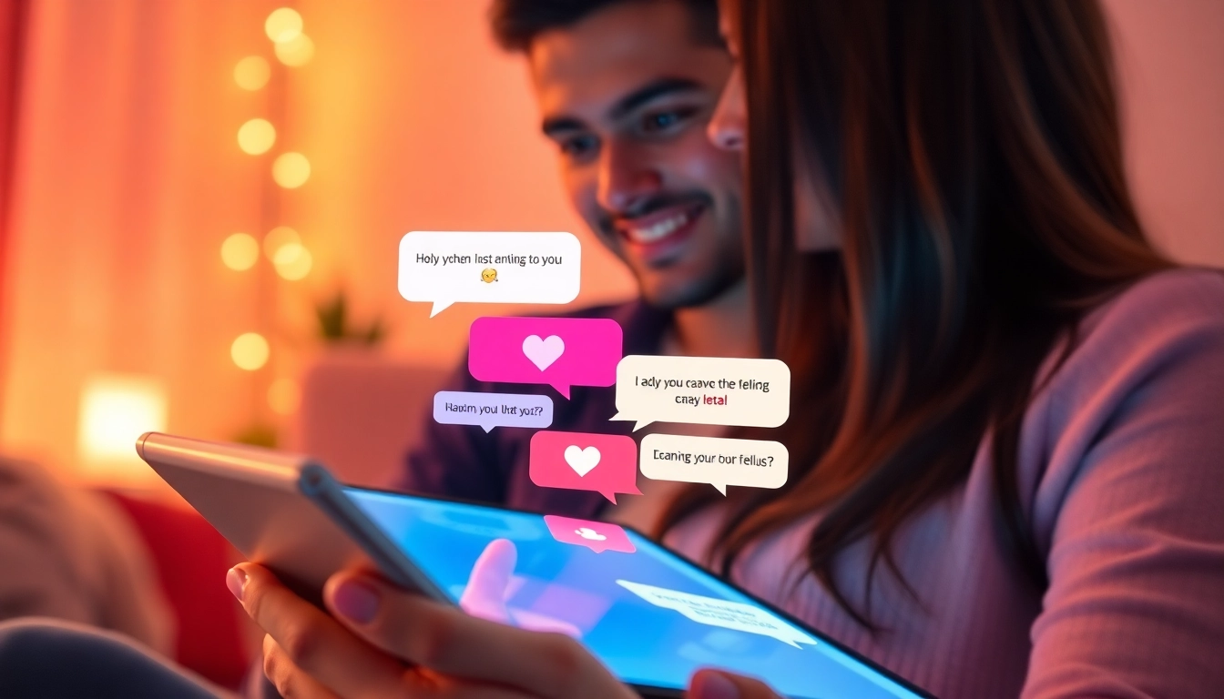 Engage with dirty talk ai through a vibrant chatbot interface on a tablet.