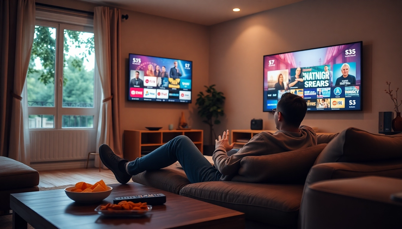 Discover exciting IPTV demo account options in a cozy living room setting with a smart TV.