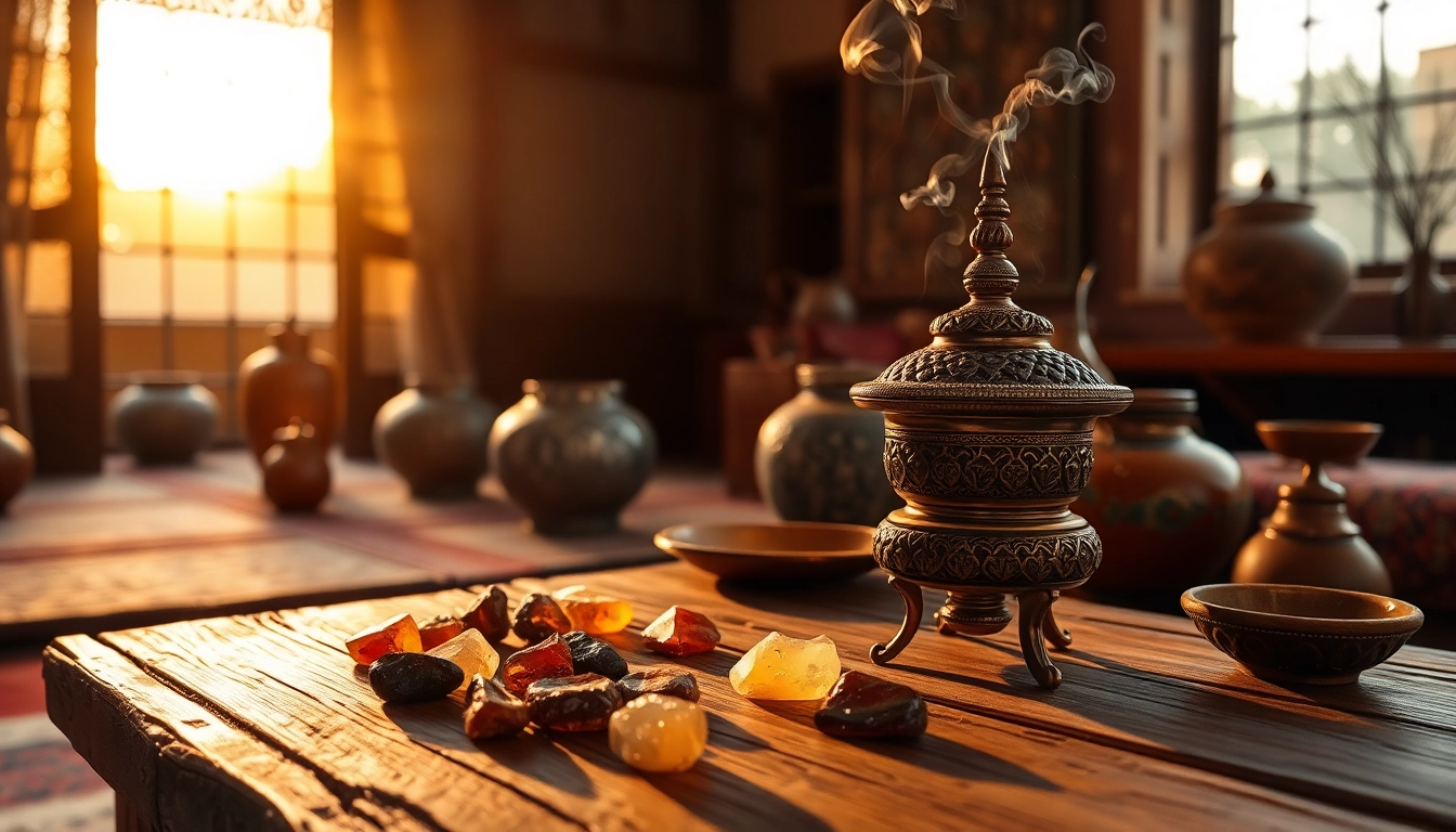 Capture the essence of Louban Dakar in a Moroccan setting with aromatic resin and traditional artifacts.