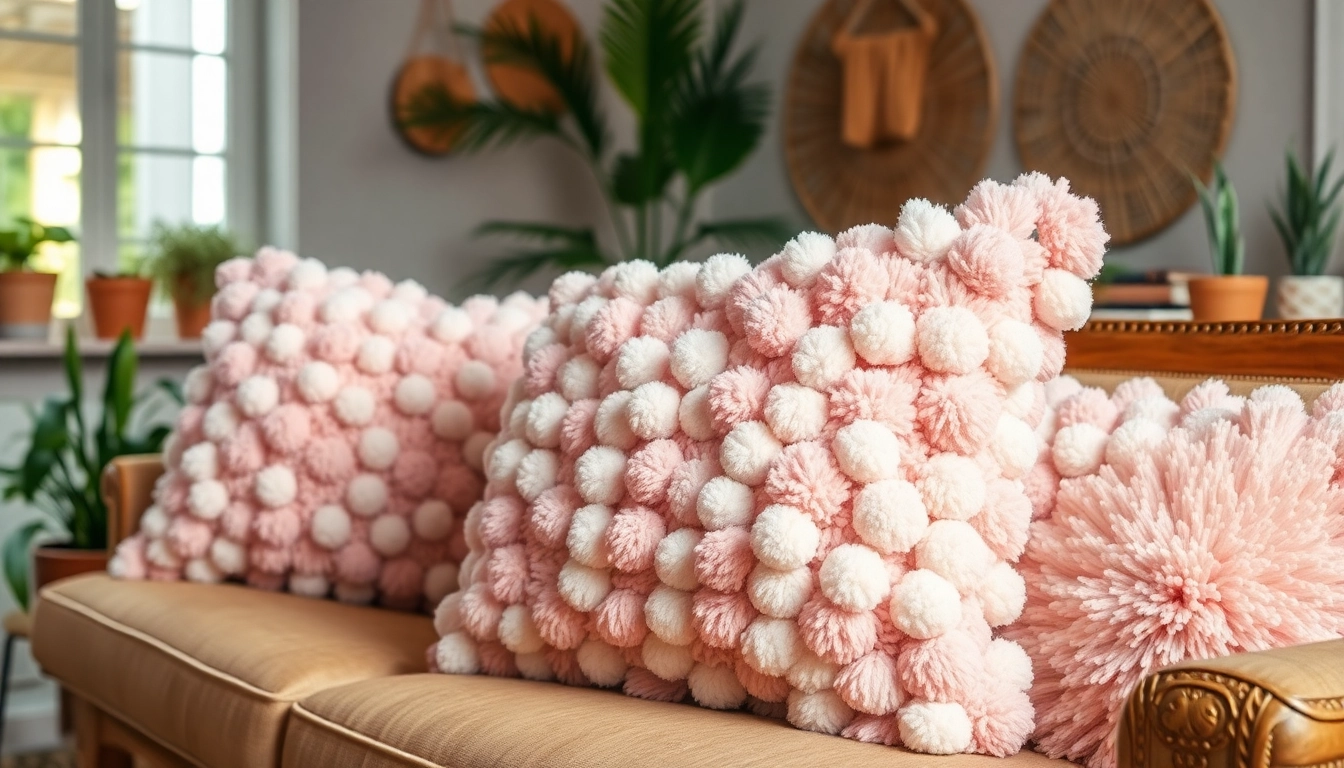 Explore the cozy charm of pompom cushions at https://labboho.com/collections/pompom-cushion with playful textures and warm colors.