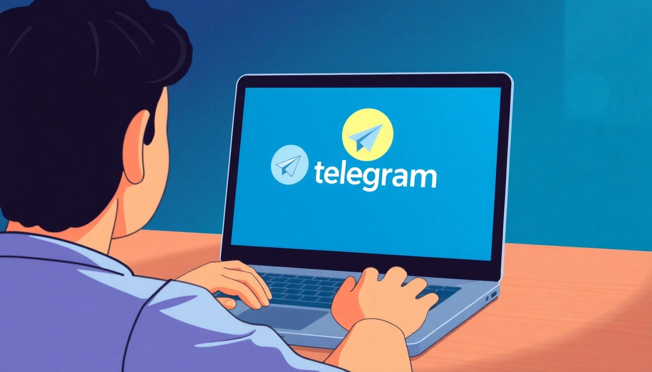 Visual representation of telegram下载电脑版 being downloaded on a laptop, showcasing the Telegram app on screen.