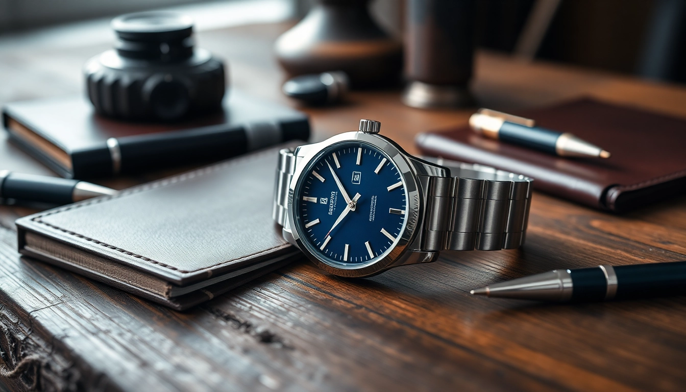 Präsentation einer Herren Armbanduhr, die Eleganz und Stil ausstrahlt.