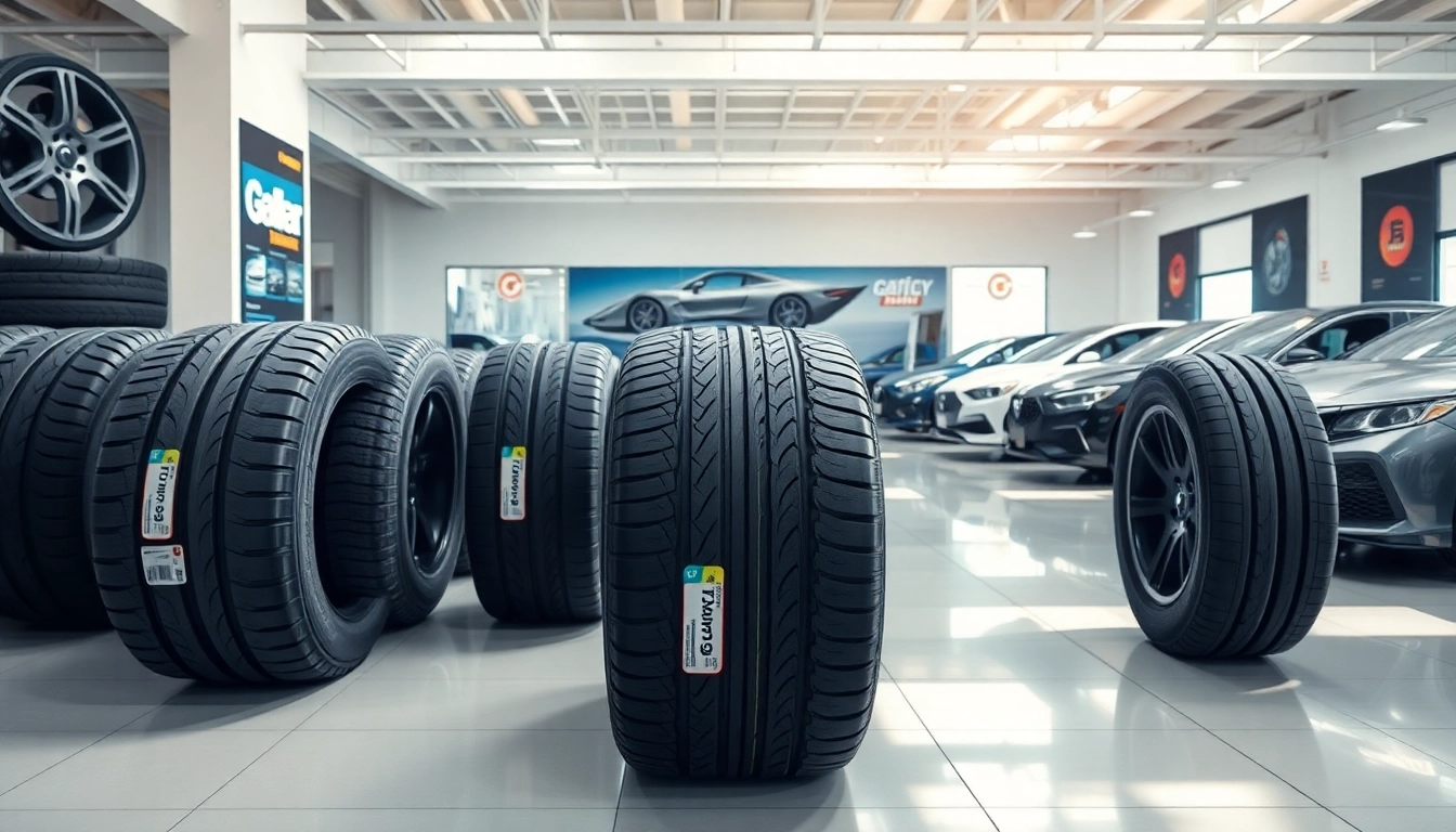 Explore a showroom featuring various General tires showcasing their distinct features and quality.
