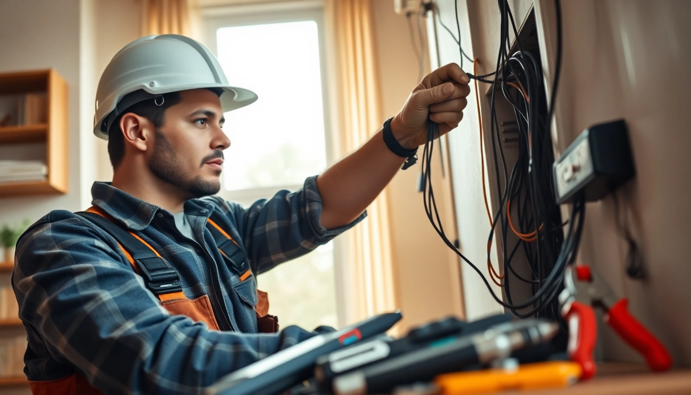 Providing high-quality Electrical Service during a residential wiring installation.