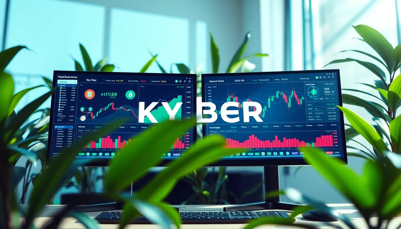 Engaging interface of kyber swap cryptocurrency exchange with vibrant data visuals.