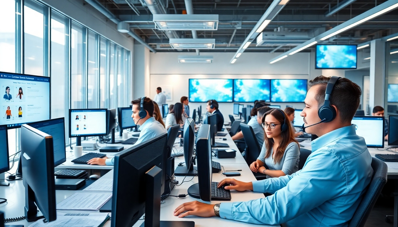 Enhance business efficiency by choosing Outsource Call Center Services with modern agents assisting customers.