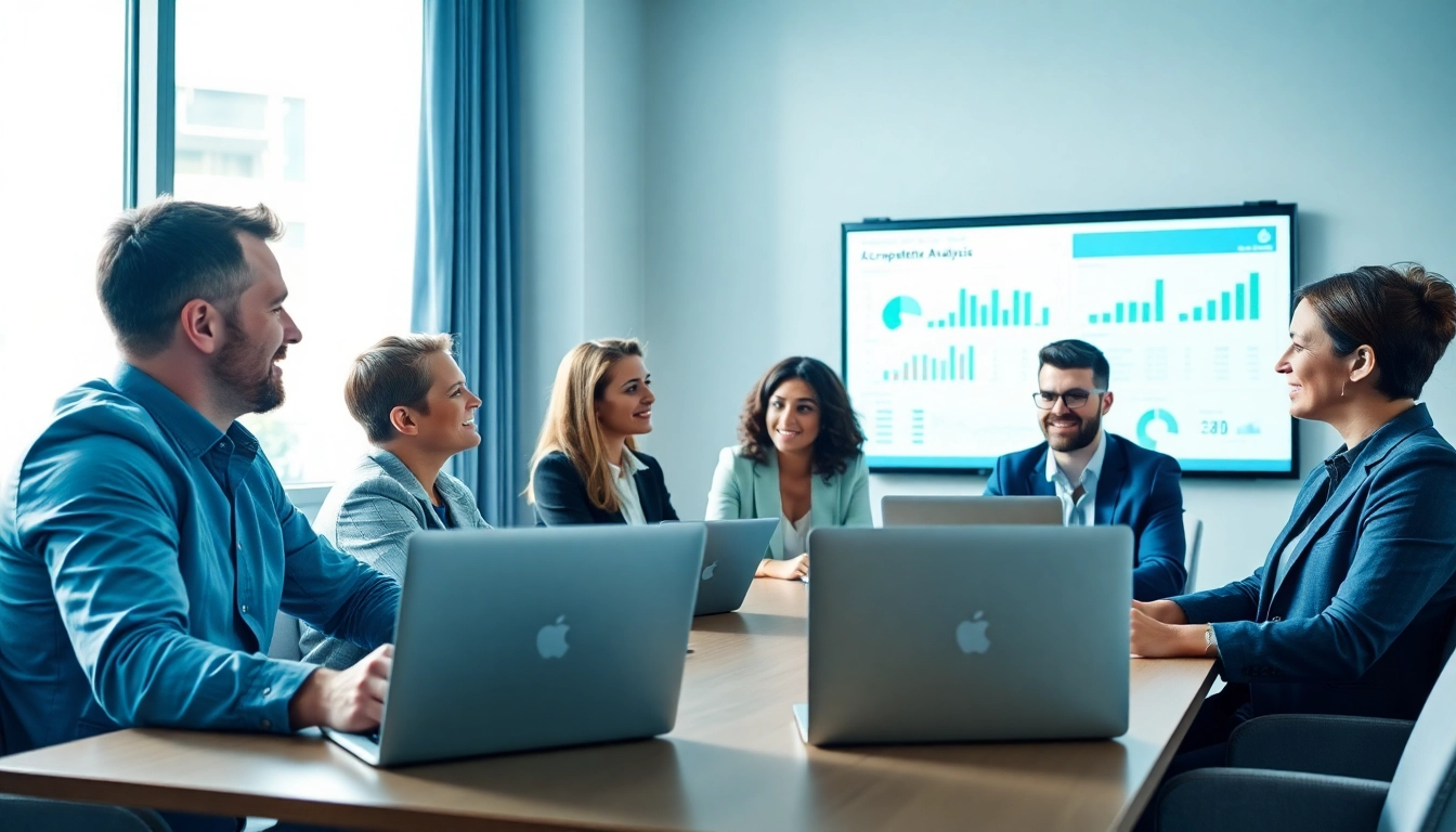 Analyze AI tools for competitor analysis in a dynamic business meeting environment.