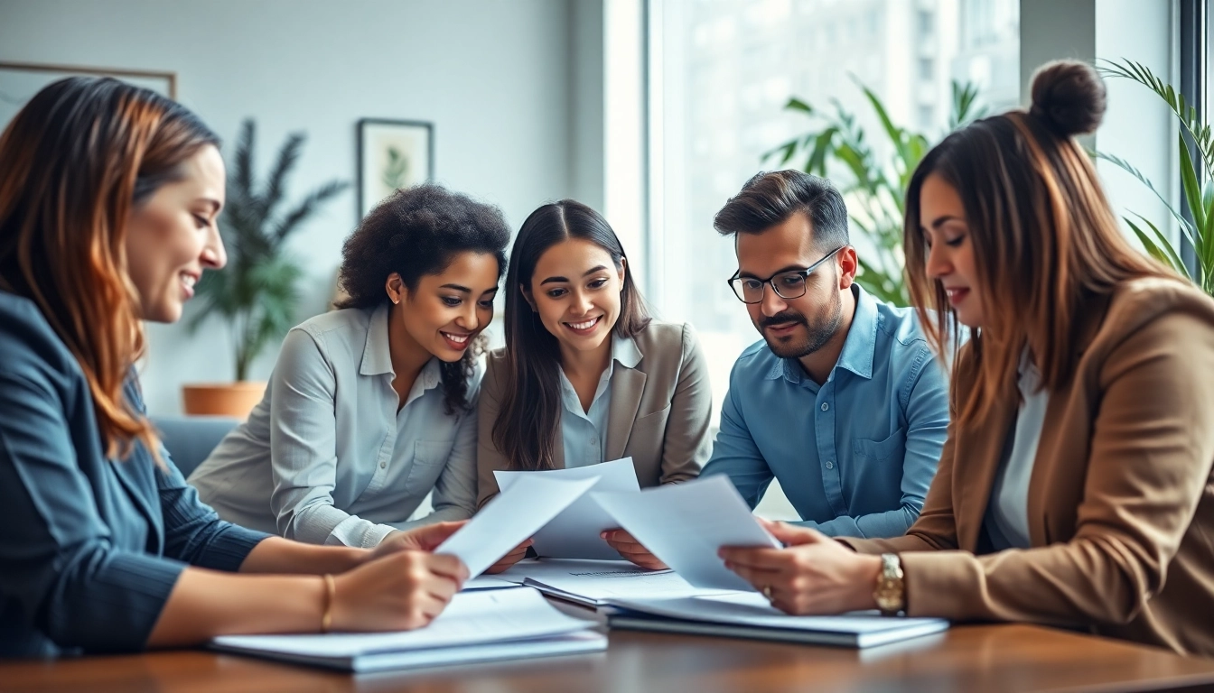 Collaborative team of Quickplus Business Consultants in a dynamic office environment.