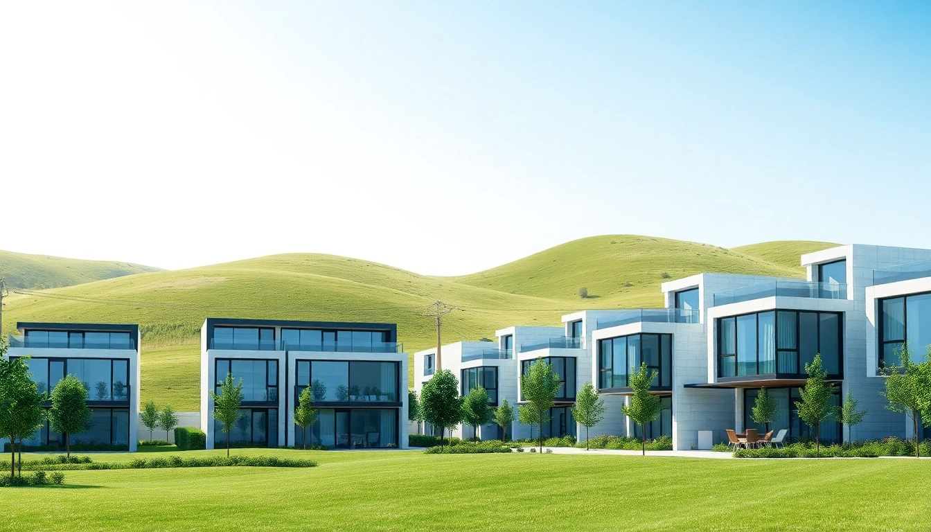 Architektur visualisierung eines modernen Wohnkomplexes mit fotorealistischen Details und natürlicher Umgebung.