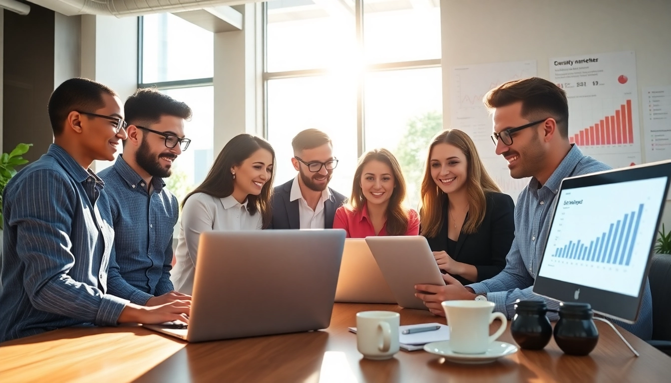 Boost your brand with edmonton social media marketing strategies showcased in a vibrant team environment.