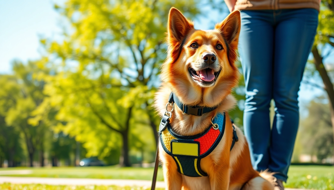 Meet trained service dogs for sale, showcasing companionship and support in a sunny park.