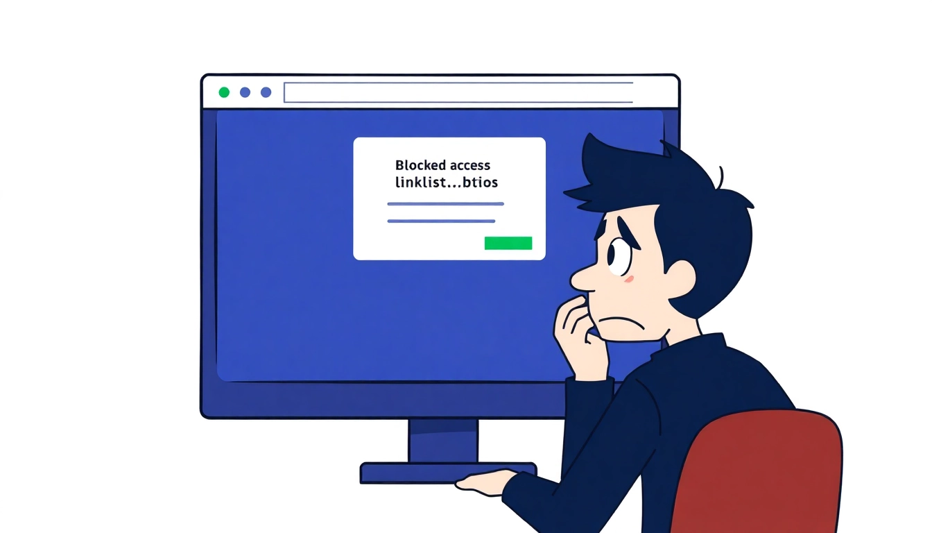 Blocked access screen on Inatogel showing user confusion during online security alerts.