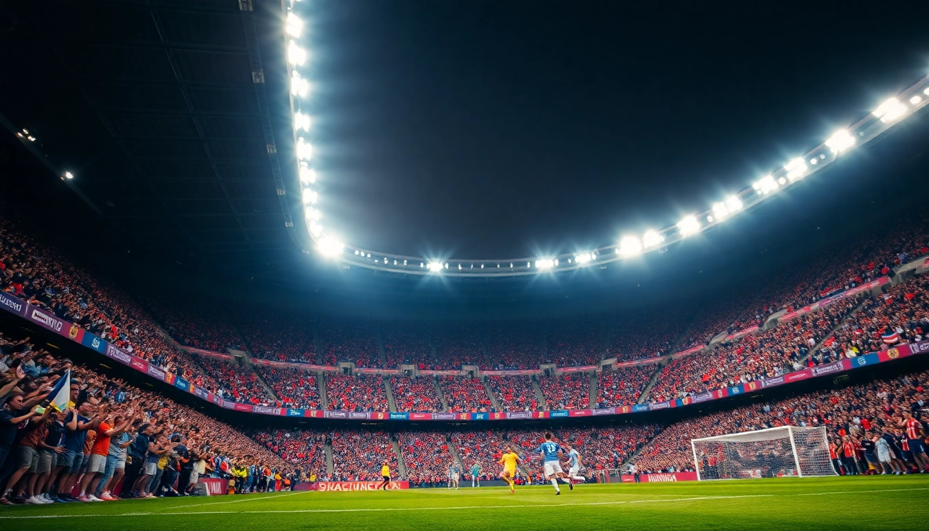 Watch a thrilling judi bola match in action with enthusiastic fans cheering on their teams.