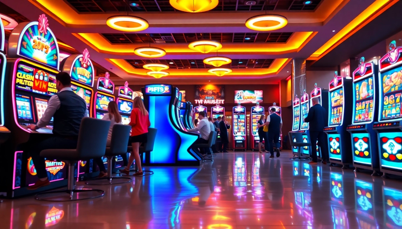 Jouer à des jeux de casino gratuit en ligne dans un environnement animé avec des machines à sous.