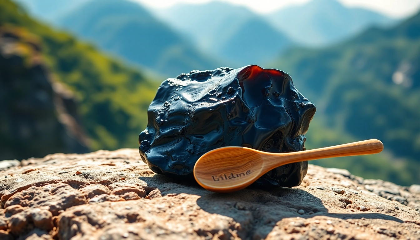Explore Shilajit Resin Australia with this close-up view emphasizing its rich, glossy texture and natural origins.