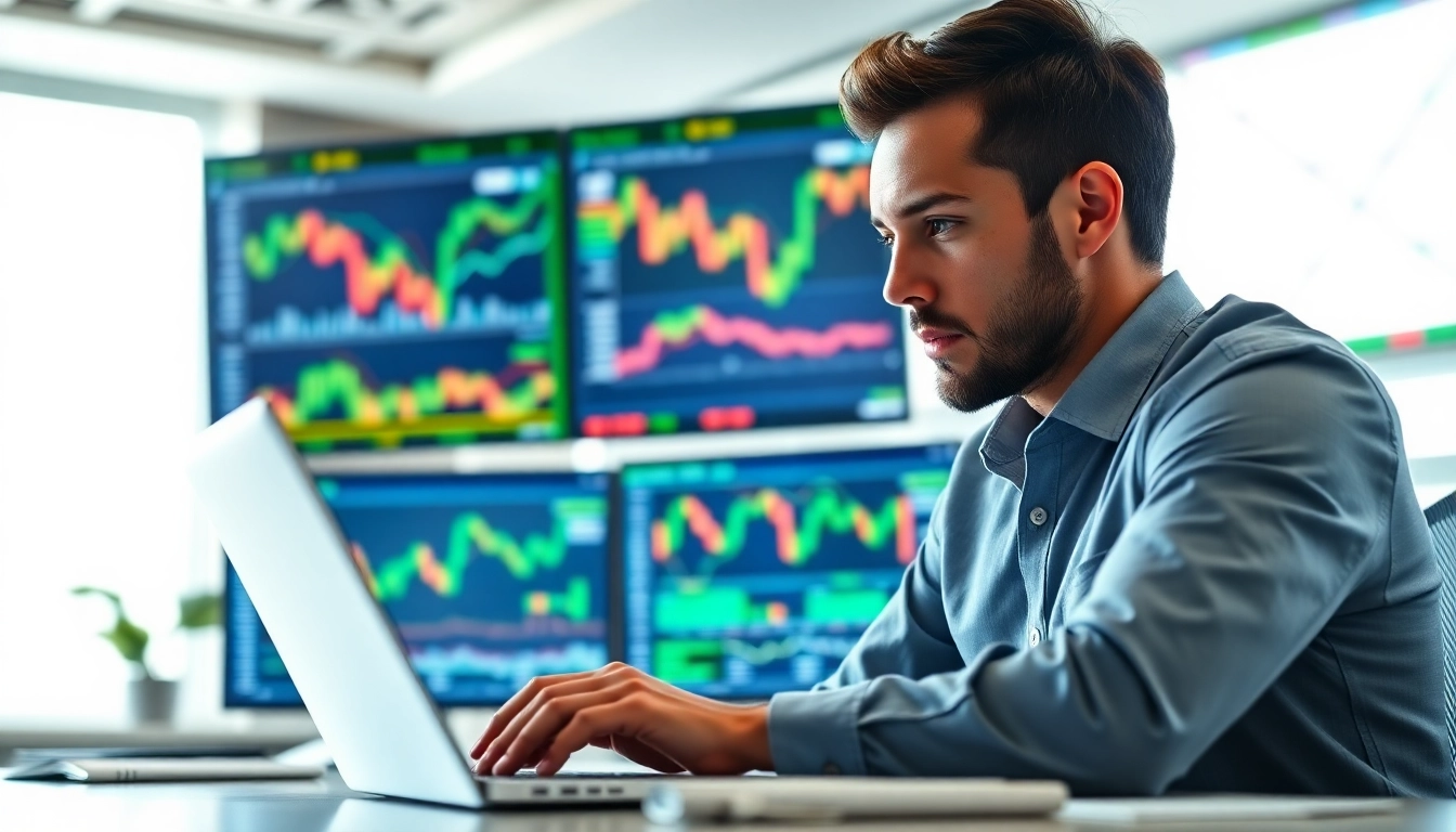 Analyze market trends with the best forex signals in a modern trading office.