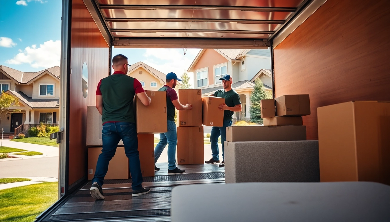 Experienced movers calgary expertly loading furniture during a residential move.