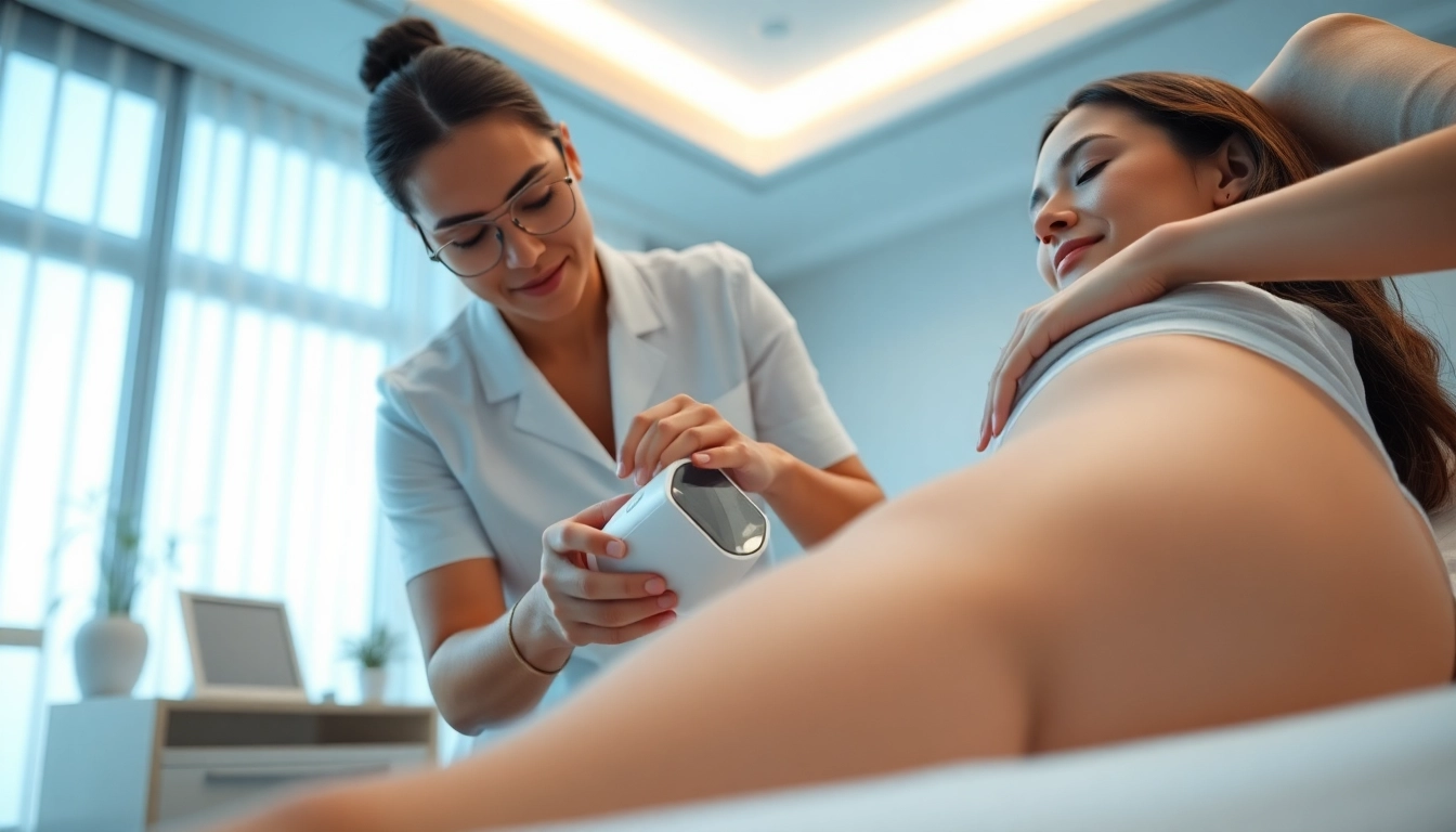 Receive effective cellulite therapy in a serene clinical setting with a professional therapist.